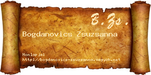 Bogdanovics Zsuzsanna névjegykártya